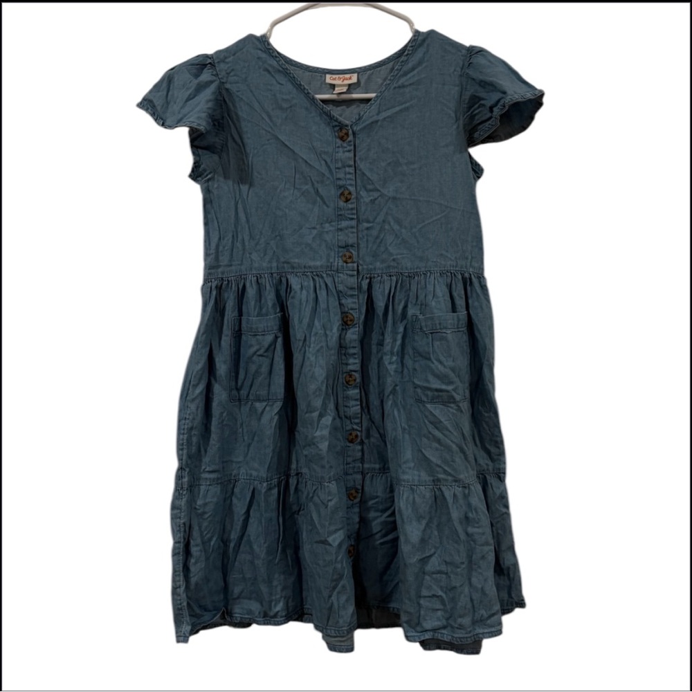 Cat & Jack Blue Ruffled Buttoned Sundress